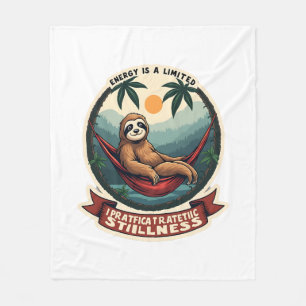 Sloth Dinosaur Vintage Retro Ride Graphic Fleece Blanket