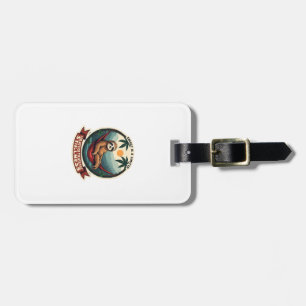 Sloth Dinosaur Vintage Retro Ride Graphic Luggage Tag