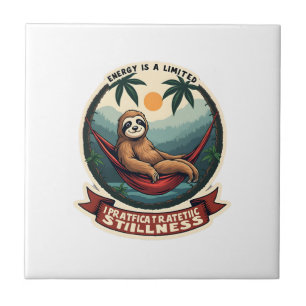 Sloth Dinosaur Vintage Retro Ride Graphic Tile