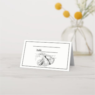 Sloth Drawing Lithograph #1 Place Card
