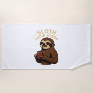 Sloth Drink Yerba � Funny Retro Vintage Sloth with Beach Towel