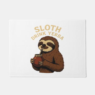 Sloth Drink Yerba � Funny Retro Vintage Sloth with Doormat