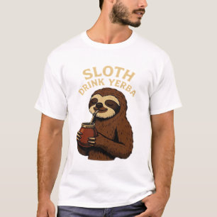 Sloth Drink Yerba � Funny Retro Vintage Sloth with T-Shirt
