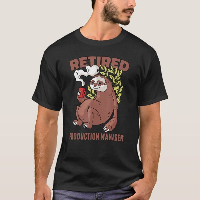 Sloth drinking coffee  Retirement 13 T-Shirt (Front)