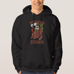 Sloth drinking coffee Retirement 46 Hoodie