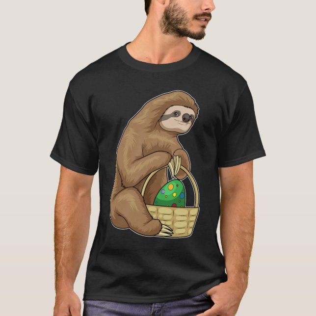 Sloth Easter Easter egg Basket T-Shirt (Front)
