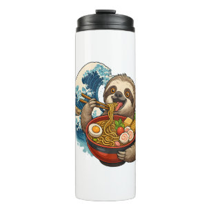Sloth Eating Japanese Ramen Thermal Tumbler