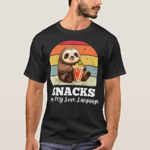 Sloth Eating Popcorn Snacks Are My Love Language T-Shirt