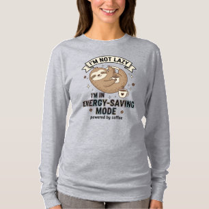 Sloth Energy Saving Mode Coffee Long Sleeve T-Shirt