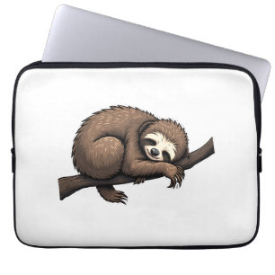 Sloth Etched Art Retro Nature Tee (2) Laptop Sleeve