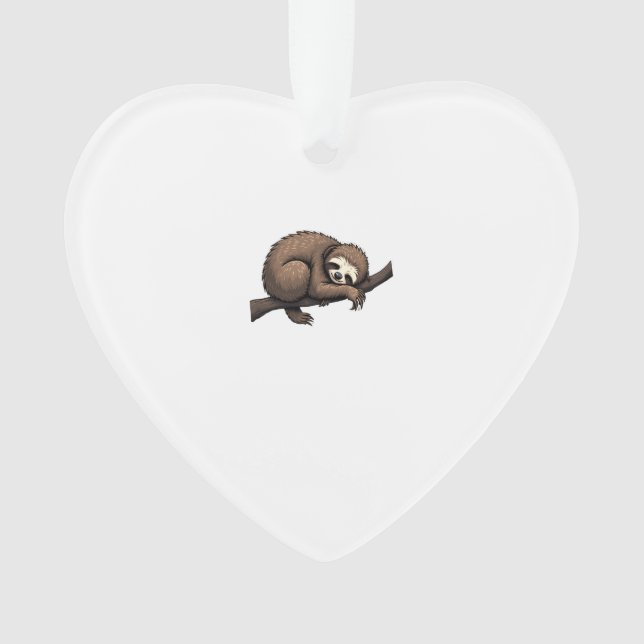Sloth Etched Art Retro Nature Tee (2) Ornament (Front)