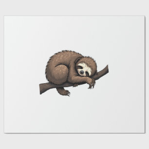 Sloth Etched Art Retro Nature Tee (2) Wrapping Paper