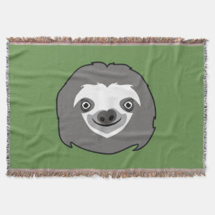 Sloth Face Throw Blanket