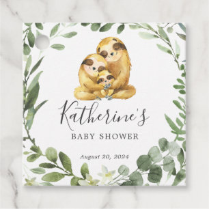 Sloth Family Baby Shower Favour Tag