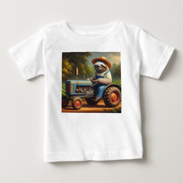 Sloth Farmer Baby T-Shirt (Front)