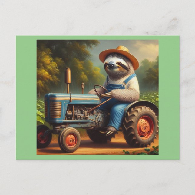 Sloth Farmer Postcard (Front)