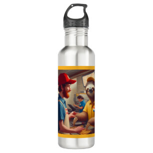 Sloth Fast Food Worker 710 Ml Water Bottle