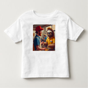 Sloth Fast Food Worker Toddler T-Shirt