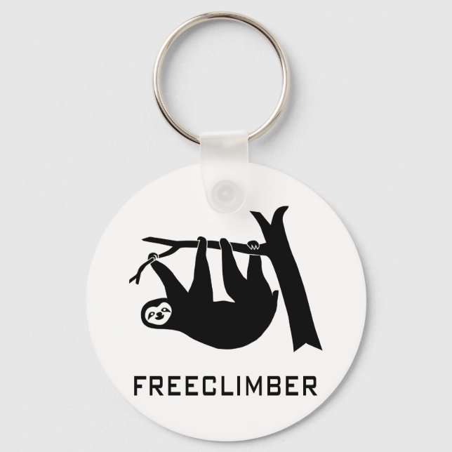 sloth faultier climber freeclimber freeclimbing key ring (Front)