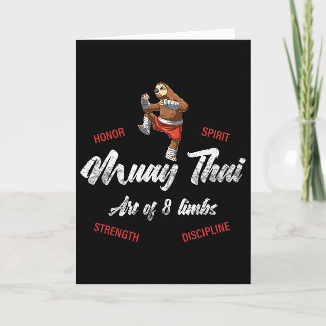 Sloth Fighter - Muay Thai Thai Boxing And Kickboxi Card (Front)