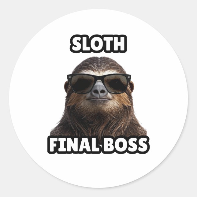 Sloth Final Boss Funny Sticker (Front)