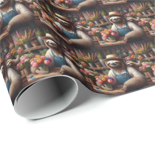 Sloth Florist Wrapping Paper (Roll Corner)