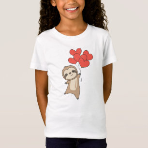 Sloth For Valentine's Day Cute Animals With Hearts T-Shirt