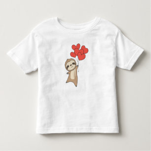 Sloth For Valentine's Day Cute Animals With Hearts Toddler T-Shirt