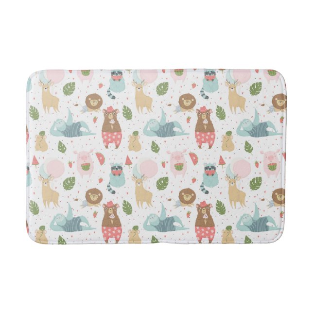 Sloth & Friends Pattern Bath Mat (Front)