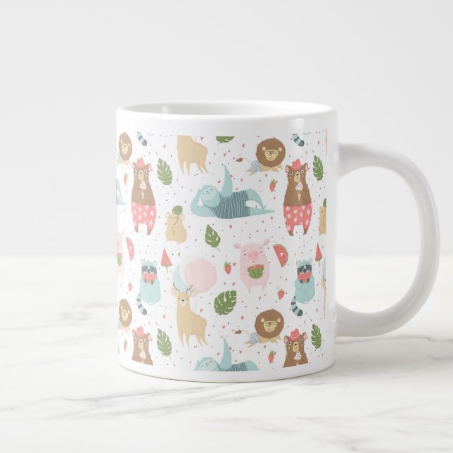 Sloth & Friends Pattern Large Coffee Mug (Right)