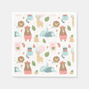 Sloth & Friends Pattern Napkin