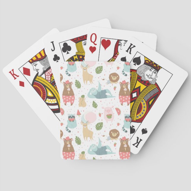 Sloth & Friends Pattern Playing Cards (Back)