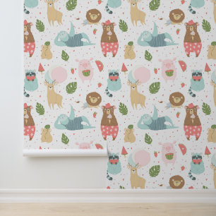 Sloth & Friends Pattern Wallpaper