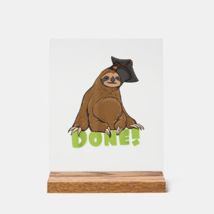 Sloth Funny Class Of 2024 School College Graduatio Acrylic Sign