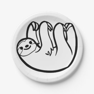 sloth funny paper plate