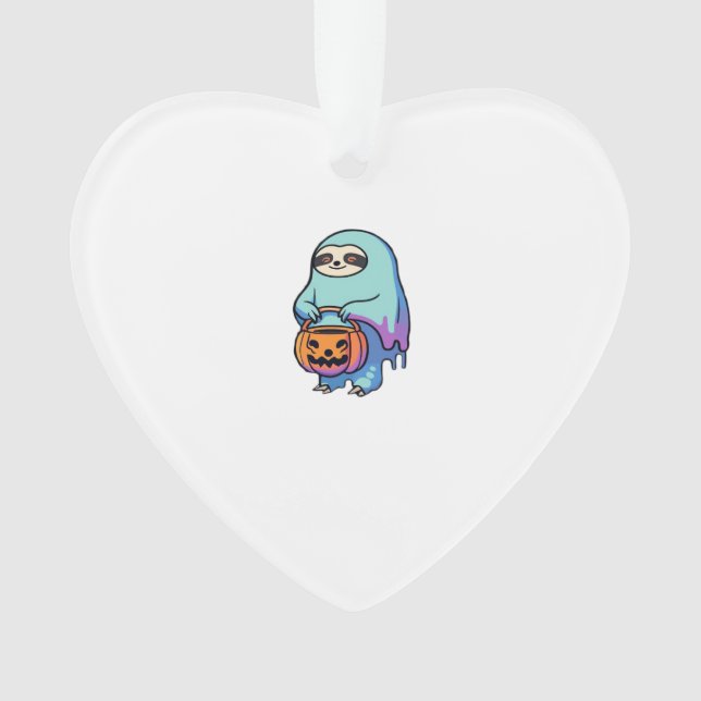 Sloth Ghost Halloween Oversized T-Shirt Ornament (Front)