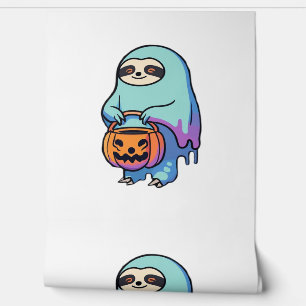 Sloth Ghost Halloween Oversized T-Shirt Wallpaper