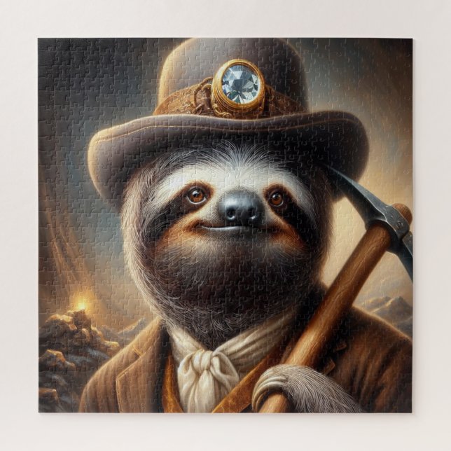 Sloth Gold Miner Jigsaw Puzzle (Vertical)