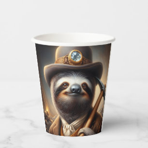 Sloth Gold Miner Paper Cups