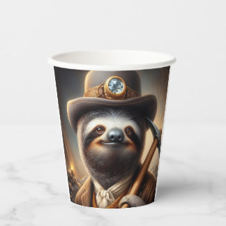Sloth Gold Miner Paper Cups