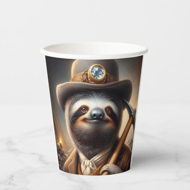 Sloth Gold Miner Paper Cups (Front)