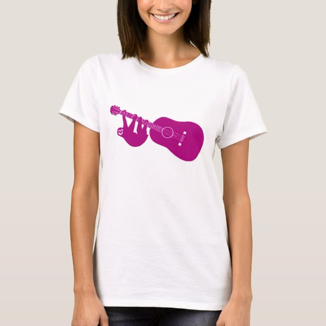 Sloth guitar tee (pink) (Front)