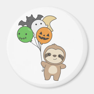 Sloth Halloween Balloons Kids Cute Animals Magnet
