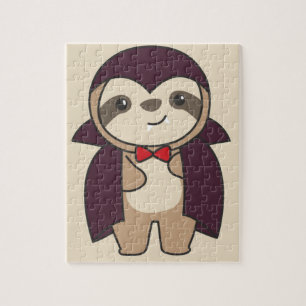 Sloth Halloween Cute Devil Vampire Costume Jigsaw  Puzzle
