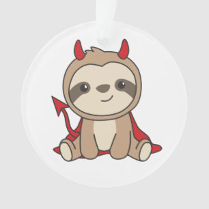 Sloth Halloween Cute Devil Witch Costume Ornament
