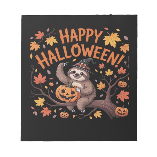 Sloth Halloween Day Classic T-Shirt Notepad (Front)