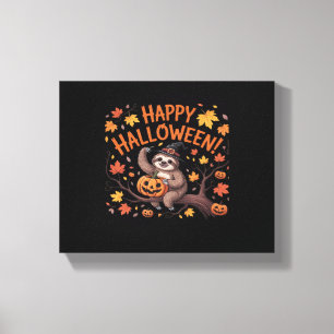 Sloth Halloween Day Oversized T-Shirt Canvas Print