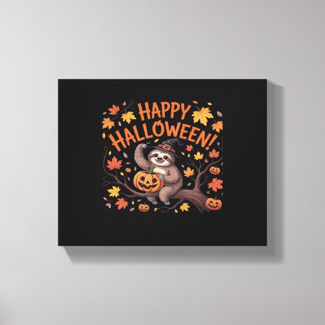 Sloth Halloween Day Oversized T-Shirt Canvas Print (Front)