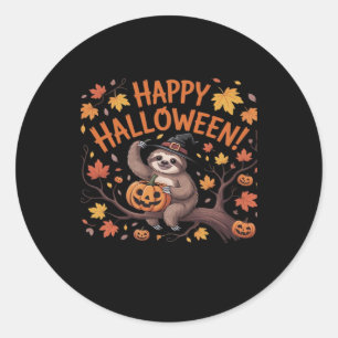 Sloth Halloween Day Oversized T-Shirt Classic Round Sticker