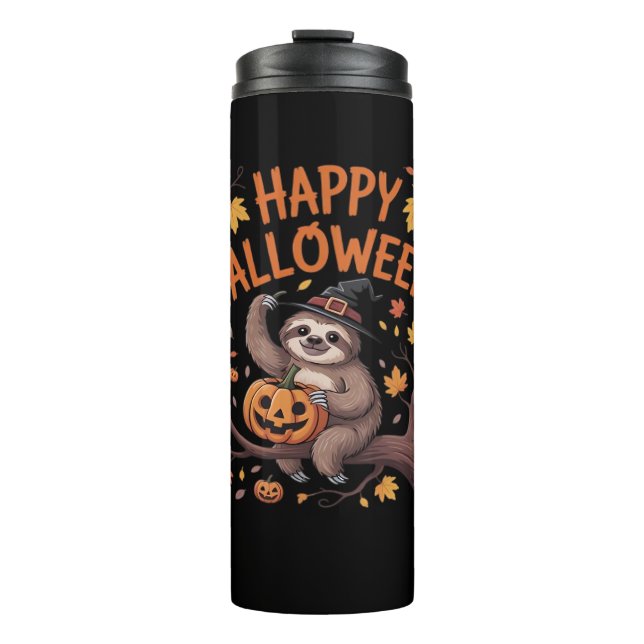 Sloth Halloween Day Oversized T-Shirt Thermal Tumbler (Front)